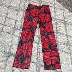 Express Red and Black Striped Pants